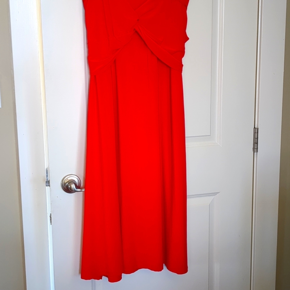 Lana Lee Coral Sleeveless Midi Dress XL